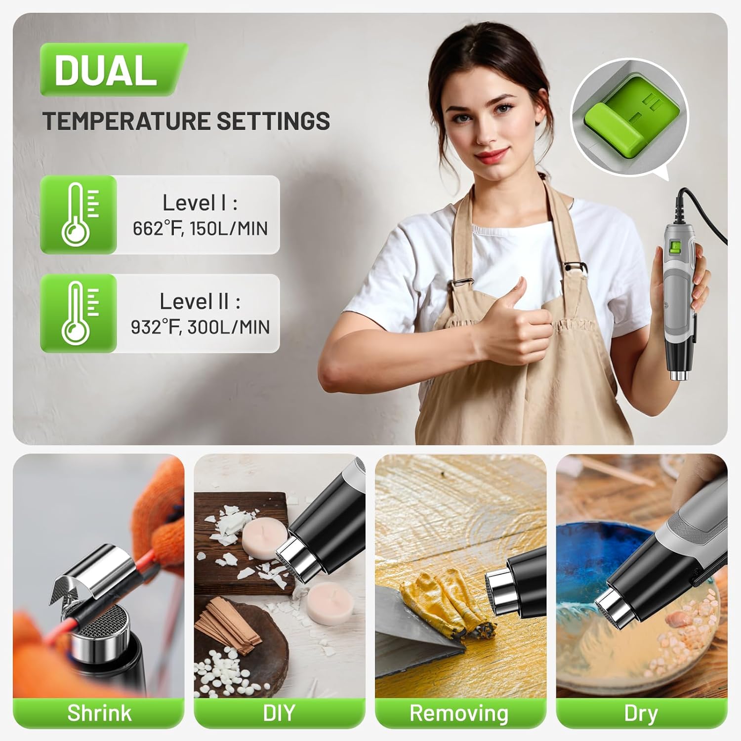 500W Electrical Mini Heat Gun  - Craft Heat Gun Dual Temperature Shrink review and price